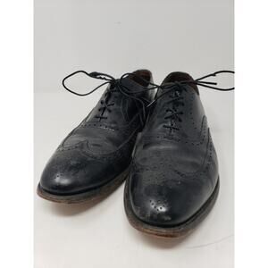 Allen Edmonds Chester Black Wingtip Lace Up Leather Dress Shoes Mens Size 11.5 D